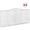 Image de Vidaxl Paniers Ã Gabions ArquÃ©s 4 Pcs 400x50x180/200 Cm Fer GalvanisÃ©