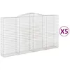 Image de Vidaxl Paniers Ã Gabions ArquÃ©s 5 Pcs 400x50x220/240 Cm Fer GalvanisÃ©