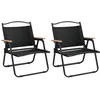 Image de Vidaxl Chaises De Camping 2 Pcs Noir 54x43x59 Cm Tissu Oxford