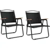 Image de Vidaxl Chaises De Camping 2 Pcs Noir 54x55x78 Cm Tissu Oxford