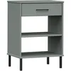 Image de vidaXL Armoire console avec pieds en mÃ©tal Gris Bois pin massif OSLO