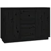 Image de vidaXL Buffet Noir 111x34x75 cm Bois massif de pin