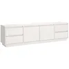 Image de Meuble TV 176x37x47,5 cm Bois de pin massif Blanc Rustique Grand espace de rangement