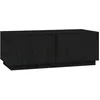Image de vidaXL Table basse Noir 110x50x40 cm Bois massif de pin