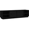 Image de vidaXL Meuble TV Noir 156x40x40 cm Bois de pin massif