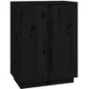 Image de vidaXL Buffet Noir 60x35x80 cm Bois massif de pin