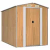 Image de Vidaxl Abri De Jardin Marron Clair 192x274x223 Cm Acier GalvanisÃ©