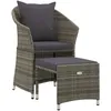 Image de Vidaxl Salon De Jardin 2 Pcs Avec Coussins Gris RÃ©sine TressÃ©e