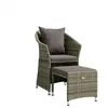 Image de Salons de jardin VidaXL  Salon de jardin  2 pcs Résine tressée Gris avec coussins P31600454