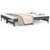 Image de vidaXL Lit coulissant Gris 2x(80x200) cm Bois de pin massif