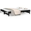 Image de vidaXL Lit coulissant Noir 2x(80x200) cm Bois de pin massif