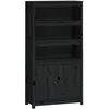 Image de vidaXL Buffet haut Noir 80x35x154 cm Bois massif de pin