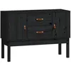 Image de vidaXL Buffet Noir 110x40x78 cm Bois massif de pin