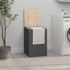 Image de vidaXL Bo?te Â¿Â¿ linge Gris 44x44x66 cm Bois massif de pin