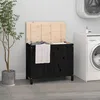 Image de vidaXL Bo?te Â¿Â¿ linge Noir 88,5x44x76 cm Bois massif de pin