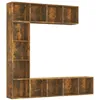 Image de Vidaxl Ensemble BibliothÃ¨que/Meuble Tv 3 Pcs ChÃªne FumÃ© 180x30x180 Cm