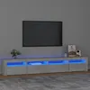 Image de vidaXL Meuble TV avec lumiÃ¨res LED Gris bÃ©ton 240x35x40 cm