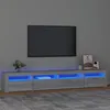 Image de vidaXL Meuble TV avec lumiÃ¨res LED Sonoma gris 240x35x40 cm