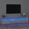 Image de vidaXL Meuble TV avec lumiÃ¨res LED Gris bÃ©ton 210x35x40 cm