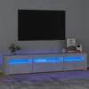 Image de vidaXL Meuble TV avec lumiÃ¨res LED Gris bÃ©ton 195x35x40 cm