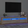 Image de Vidaxl Meuble Tv Avec LumiÃ¨res Led ChÃªne Sonoma 180x35x40 Cm