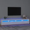 Image de vidaXL Meuble TV avec lumiÃ¨res LED Blanc 240x35x40 cm