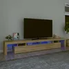 Image de Vidaxl Meuble Tv Avec LumiÃ¨res Led ChÃªne Sonoma 260x36,5x40 Cm