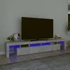 Image de vidaXL Meuble TV avec lumiÃ¨res LED Gris bÃ©ton 230x36,5x40 cm