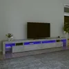 Image de vidaXL Meuble TV avec lumiÃ¨res LED Gris bÃ©ton 290x36,5x40 cm