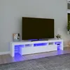 Image de vidaXL Meuble TV avec lumiÃ¨res LED Blanc 200x36,5x40 cm