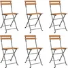 Image de Vidaxl Chaises De Bistrot Pliantes 6 Pcs Bois De Teck Solide Et Acier