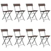 Image de Vidaxl Chaises De Bistrot Pliantes 8pcs Marron RÃ©sine TressÃ©e Et Acier