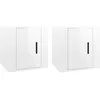 Image de vidaXL Meubles TV muraux 2 pcs Blanc brillant 40x34,5x40 cm