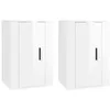 Image de vidaXL Meubles TV muraux 2 pcs Blanc brillant 40x34,5x60 cm