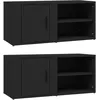 Image de vidaXL Meubles TV 2 pcs Noir 80x31,5x36 cm Bois d'ingÃ©nierie