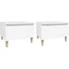 Image de vidaXL Tables d'appoint 2 pcs Blanc 50x46x35 cm Bois d'ingÃ©nierie