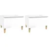 Image de vidaXL Tables d'appoint 2pcs Blanc brillant 50x46x35cm Bois ingÃ©nierie
