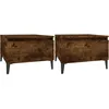 Image de vidaXL Tables d'appoint 2 pcs ChÃªne fumÃ© 50x46x35 cm Bois ingÃ©nierie