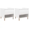 Image de vidaXL Tables de chevet 2 pcs Blanc brillant 50x46x50 cm