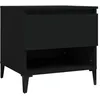 Image de vidaXL Table d'appoint Noir 50x46x50 cm Bois d'ingÃ©nierie