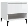 Image de vidaXL Table d'appoint Blanc brillant 50x46x50 cm Bois d'ingÃ©nierie