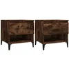 Image de vidaXL Tables d'appoint 2 pcs ChÃªne fumÃ© 50x46x50 cm Bois ingÃ©nierie