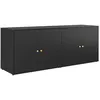 Image de Armoire de rangement jardin Noir 198x55,5x80 cm RÃ©sine tressÃ©e