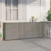 Image de vidaXL Armoire de rangement jardin Gris 198x55,5x80 cm RÃ©sine tressÃ©e