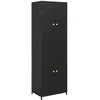 Image de vidaXL Armoire de rangement de jardin Noir 59x40x180 cm RÃ©sine tressÃ©e