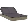 Image de Vidaxl Transat 2 Places Avec Toit Pliable Gris 213x118x97 Cm