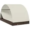Image de Vidaxl Transat 2 Places Avec Toit Rond Marron 211x112x140 Cm