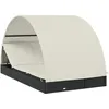 Image de Vidaxl Transat 2 Places Avec Toit Rond Noir 211x112x140 Cm