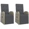 Image de Vidaxl Chaises De Jardin Inclinables Coussins 2pcs Gris RÃ©sine TressÃ©e