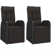 Image de Vidaxl Chaises De Jardin Inclinables Coussins 2pcs Noir RÃ©sine TressÃ©e